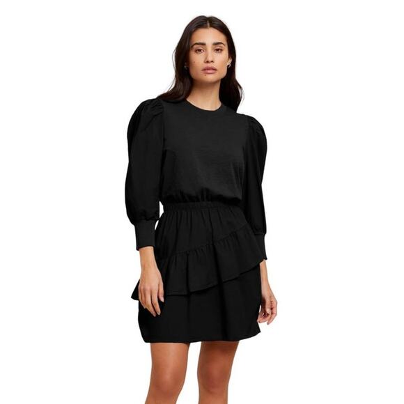 Nation LTD Dresses & Skirts - Nation Ltd Tenley Ruffled Combo Mini Dress in Black S